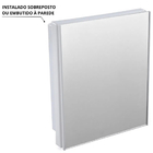 Armário Banheiro Espelheira Sobrepor E Embutir Branco | 30,1x